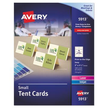 Avery® Small Tent Card, Ivory, 2 X 3.5, 4 Cards-sheet, 40 Sheets-pack freeshipping - TVN Wholesale